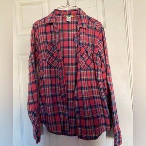 pink flannel shirt